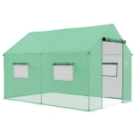 Outsunny Estufa tipo Túnel 2x3x2 m Estufa de Exterior com 4 Janelas de Malha e Porta com Fecho de Correr Estufa para Cultivos Anti UV Verde