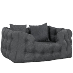PawHut Cama para Cães Pequenos Cama para Animais de Estimação com 2 Almofadas e Base Antiderrapante 70x50x30 cm Cinza