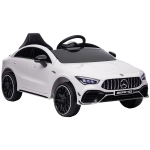 AIYAPLAY Carro Elétrico para Crianças Carro Mercedes AMG CLA 45 com Bateria 12V  Faróis LED Buzina e Música 110x61x45 cm Branco
