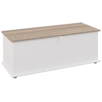 HOMCOM Baú de Armazenamento de Madeira Banco de Armazenamento Carga Máxima 60kg 100x40x40 cm Branco e Madeira