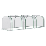 Outsunny Estufa para Jardim Estufa Pequena para Cultivo de Plantas com 3 Janelas 295x100x80 cm 3 Transparente e Verde