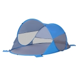 Outsunny Tenda de Praia Dobrável Pop-Up para 1-2 Pessoas com 1 Porta 2 Janelas e Bolsa de Transporte 200x120x90 cm Azul