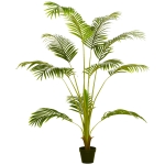 HOMCOM Palmeira Areca Artificial 170cm Planta Artificial com 11 Folhas Realistas e Vaso de Plástico Ø15x170 cm Verde