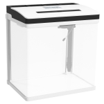 PawHut Aquário de Cristal de 28L Aquário Pequeno com Sistema de Filtração Iluminação LED e Bomba de Água 38x26x39,5 cm Branco