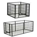 PawHut Parque para Cães de 6 Painéis com Largura Ajustável e Estrutura de Aço 82,5-150x79x61 cm Preto