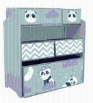ZONEKIZ Estante para Brinquedos com 6 Caixas de Tecido não Tecido Amovíveis Organizador de Brinquedos 63x30x66 cm Cinza