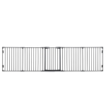 PawHut Barreira de Segurança para Animais de Estimação Barreira Dobrável de 5 Painéis com Fechadura Inteligente 300x74,5 cm Preto