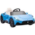 AIYAPLAY Carro Elétrico para Crianças com Licença Maserati MC20 com Bateria 12V Controlo Remoto Farois Buzina e Música 105x65,5x42 cm Azul