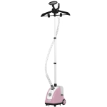 HOMCOM Ferro de Engomar a Vapor com Depósito de 1,4L e Temperatura Ajustável em 11 Níveis 26x21,5x146 cm Rosa
