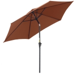 Outsunny Umbrelă de Grădină Înclinabilă, cu Manivelă, din Aluminiu, Metal și Poliester, Ø260x235 cm, Negru și Cafeniu