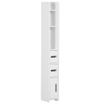 kleankin Coluna Casa de Banho com 3 Portas e 3 Prateleiras Abertas Coluna Auxiliar  Estilo Moderno 15x17x120cm Branco
