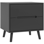 HOMCOM Table de chevet table de nuit avec 2 tiroirs style moderne pour chambre à coucher, salon, 50 x 40 x 50,5 cm, noir