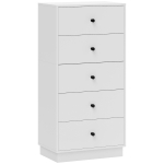 HOMCOM Comodă cu 5 sertare pentru dormitor modernă și compactă, 47x29x95 cm, alb