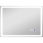 HOMCOM 60 x 80 cm Anti-Fog LED Bathroom Mirror, with Bluetooth - Silver Tone