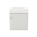 Mobile da bagno con lavabo e mobiletto sottolavabo sospeso, con spazio contenitore, 46x26x56 cm, Bianco