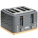 HOMCOM Four-Slice Rippled Toaster - Grey