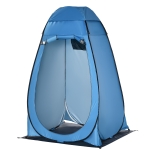 Outsunny Cort de Duș pentru Camping și Plajă cu Ușă cu Fermoar și Geantă de Transport, 126x124x189 cm, Albastru