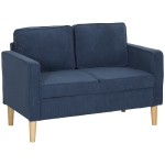 HOMCOM Small Two-Seater Corduroy Sofa - Blue