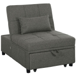 HOMCOM Four-In-One Single Sleeper Chair - Dark Grey