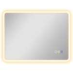 HOMCOM 80 x 60cm LED Bathroom Mirror, with Bluetooth - Silver Tone