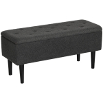 HOMCOM 57L Teddy Fleece Storage Ottoman - Dark Grey