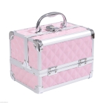 HOMCOM Estojo de Maquilhagem Organizador Cosméticos Profissional 20x15x15cm rosa