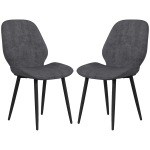 HOMCOM Velvet Dining Chairs, Set of 2 Dining Room Chairs with Metal Legs for Living Room, Dining Room, Grey