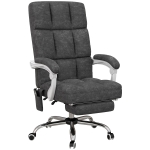 Vinsetto Massage Office Chair, Ergonomic Desk Chair, Comfy Work Study Chair with Heat, Padded Seat, 135° Reclining Back and Footrest for Home Office, Charcoal Grey