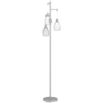 HOMCOM 3-Light Floor Lamp, 170cm Industrial Dimmable Standing Lamp with Steel Wire Cage Lampshades for Living Room, Bedroom, Dining Room, Study, Bulb Not Included, Silver Tone