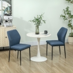 HOMCOM Conjunto de 2 Cadeiras de Jantar Modernas Cadeiras de Cozinha com Assento Acolchoado e Estofado Encosto Curvo 45x57x86 cm Azul Escuro