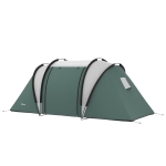 Outsunny Tente de camping familiale 4-5 personnes avec 2 chambres 3000 mm imperméable et ventilée, sac de transport, vert