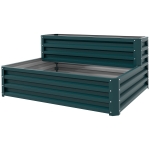 Outsunny Carré potager de jardin fond ouvert 2 étages pour herbes légumes fruits fleurs 120 x 101 x 58 cm vert