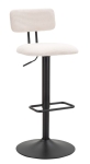 Mauro Ferretti  Scaun De Bar Alb Deschis cm 41X47,5X85-106,5 (Saz cm 61-83) Set 2 Bucati