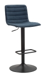 Mauro Ferretti  Scaun De Bar Înalt Negru Si Albastru cm 43X49,5X85,5-107 (Saz cm 61-82,5) Set 2 Bucati