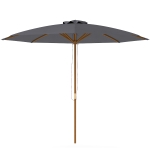 Outsunny 3m Wood Pole Parasol Umbrella - Grey