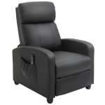 HOMCOM Massage Recliner Armchair with 150° Recline, Faux Leather, Side Pocket, Black
