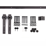 HOMCOM Kit de Instalação de Porta de Correr de madeira Guia de trilhos com parafusos carga 90kg Kit de acessórios de ferragens para portas deslizantes de madeira