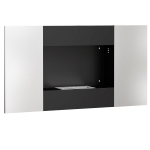 HOMCOM Șemineu Bioetanol 0,9L de Perete din Oțel Inoxidabil, 100x15x54 cm, Negru și Argintiu