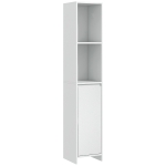 HOMCOM Dulap de Baie cu Dulăpior și 2 Compartimente Deschise, Mobilier Baie cu Spațiu de Depozitare, 30x30x160 cm, Alb