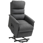 HOMCOM Fotoliu Electric cu Ridicare și Masaj, Fotoliu Reclinabil Relaxant cu 8 Puncte de Masaj, Încălzire și Suport pentru Picioare,  62.5x93x97 cm, Gri