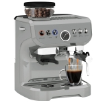 HOMCOM 15 Bar Coffee Machine, with Adjustable Grind, Steamer and Accessories - Silver Colour