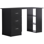 HOMCOM Birou de Modern cu 3 Sertare si Raft de Depozitare, Negru