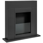 HOMCOM Șemineu pe bioetanol de podea cu arzător de 0,9L, durată 3 ore, zonă încălzită 20-25 m², 73x20x75 cm, negru