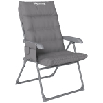 Outsunny Scaun de Camping Pliabil și Reglabil pe 5 Niveluri cu Buzunare Laterale, 66x58x105 cm, Gri Deschis
