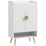 HOMCOM Modern Shoe Cabinet with 2 Doors, Open Shelf and Adjustable Shelves, 15 Pair Hallway Shoe Cupboard, Entryway Storage Unit, White