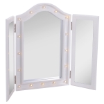 HOMCOM Espelho de Maquilhagem com Luz LED Dobrável Espelho Triplo de Mesa Presente Original para Mulher, 73x53,5x4,5cm