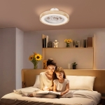 HOMCOM Plafondventilator met Lamp en Afstandsbediening, 6 Snelheden, Aanpasbare Helderheid, Stille Motor, Lichtbruin