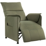 HOMCOM Poltrona Relax Reclinável Elétrica com Função Memória Apoio para Pés Controlo Remoto e Bolsos Laterais 80x83x104 cm Verd