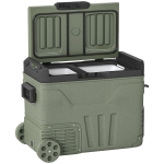 Outsunny 45L Two Compartment Car Fridge Cooler - Green
