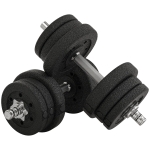 HOMCOM Juego de Mancuernas Ajustables de 25kg con Discos de 2,5/1,5/1,25kg y Barras de 2kg para Gimnasio en Casa